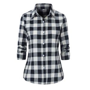 Black and white plaid flannel! Size small.